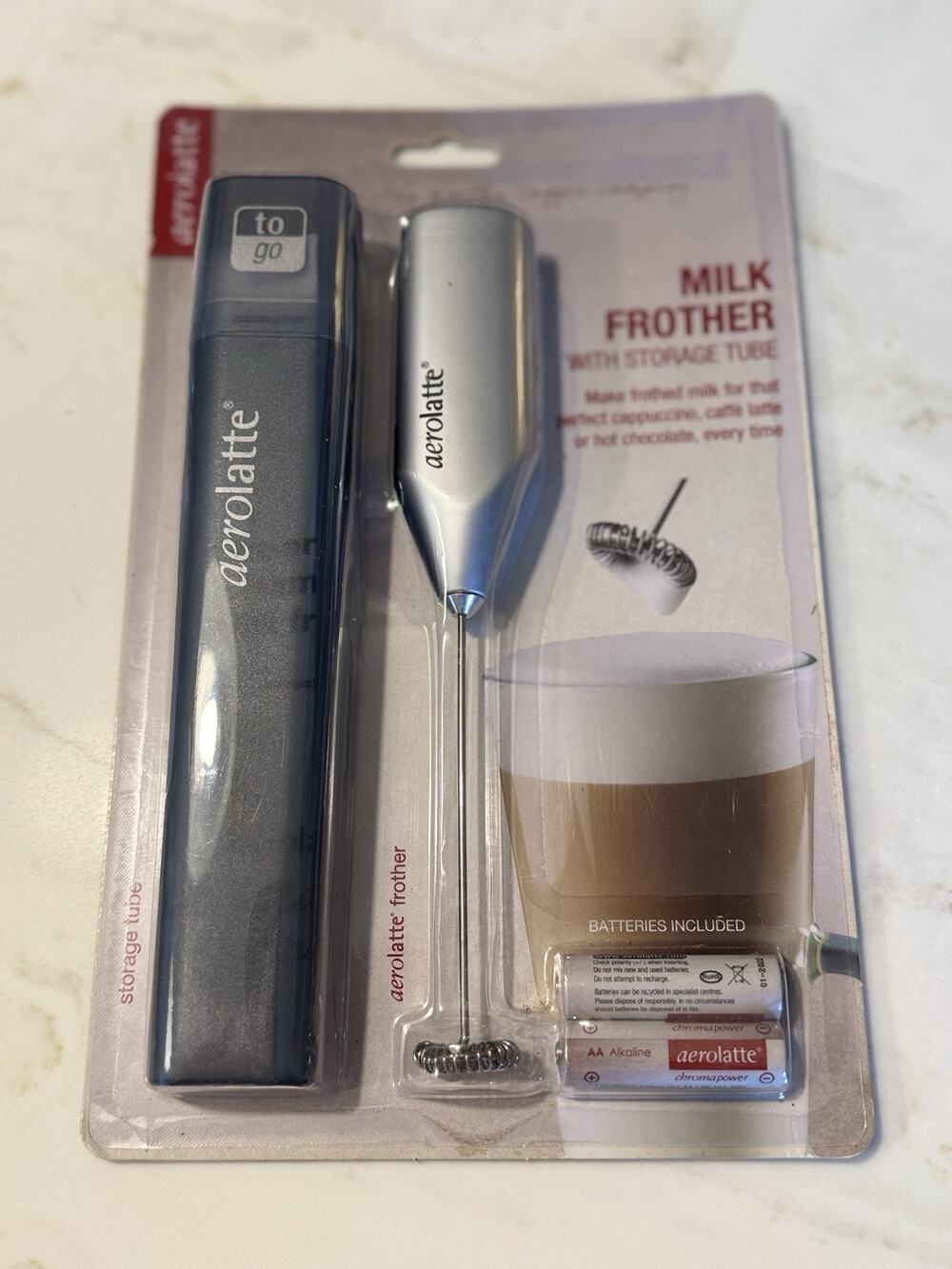 Aerolatte Milk Frother To Go Stainless Steel Portable Travel Case